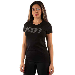 KISS Ladies Embellished T-Shirt: Logo (Diamante)