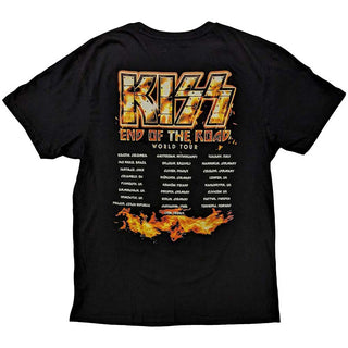 KISS Unisex T-Shirt: End Of The Road Tour Orange (Black) (Back Print)