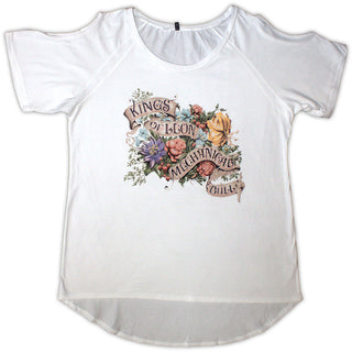 Kings of Leon Ladies T-Shirt: Flowers (Cut-outs)