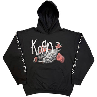 Korn Pullover Hoodie: Follow The Leader (Black) (Sleeve Print)