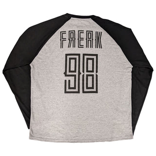 Korn Unisex Raglan T-Shirt: Freak '98 (Black & Grey) (Back Print)