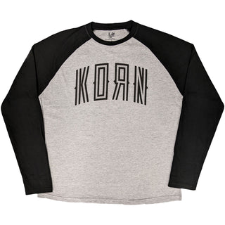 Korn Unisex Raglan T-Shirt: Freak '98 (Black & Grey) (Back Print)