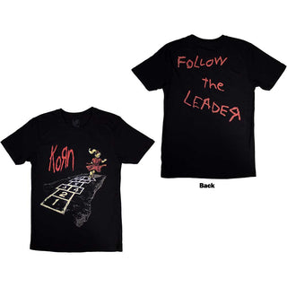 Korn Unisex T-Shirt: Follow The Leader Hopscotch (Back Print)