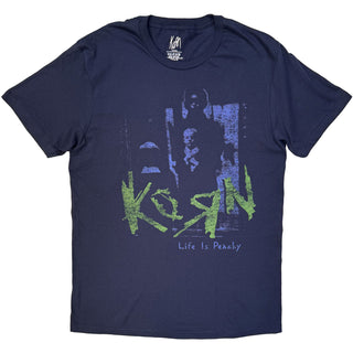 Korn T-Shirt: Life Is Peachy Green/Purple (Navy Blue)