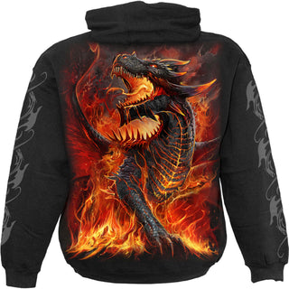 Spiral Pullover Hoodie: Draconis (Black) (Back & Sleeve Print)