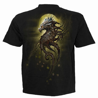 Spiral T-Shirt: Oak Dragon (Black) (Back Print)