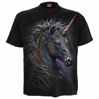 Spiral T-Shirt: Celtic Unicorn (Black) (Back Print)