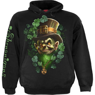 Spiral Pullover Hoodie: Shenanigans (Black) (Back & Sleeve Print)