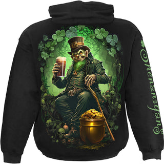Spiral Pullover Hoodie: Shenanigans (Black) (Back & Sleeve Print)