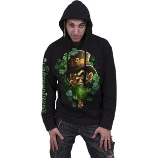 Spiral Pullover Hoodie: Shenanigans (Black) (Back & Sleeve Print)