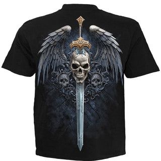 Spiral T-Shirt: Angel Sword (Black) (Back Print)