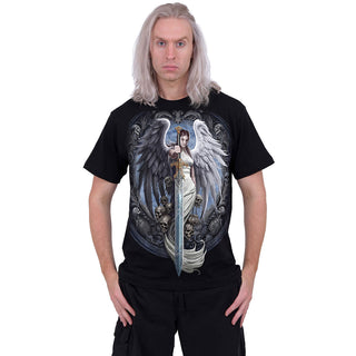 Spiral T-Shirt: Angel Sword (Black) (Back Print)