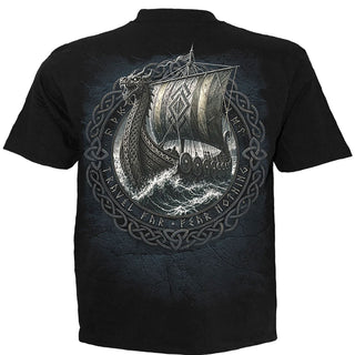 Spiral T-Shirt: Viking Norseman (Black) (Back Print)