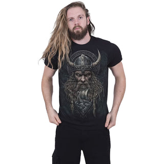 Spiral T-Shirt: Viking Norseman (Black) (Back Print)