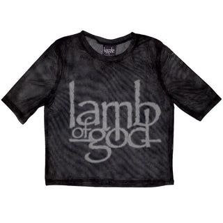 Lamb Of God Ladies Crop Top: Logo (Mesh)