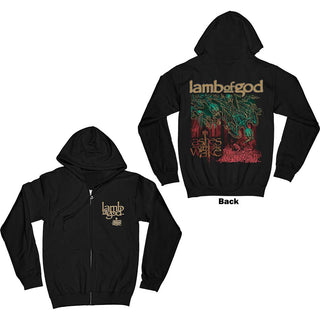 Lamb Of God Unisex Zipped Hoodie: Ashes of the Wake Album Cover (Back Print)