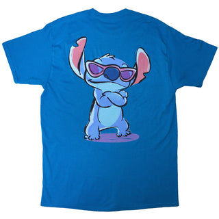 Disney Unisex T-Shirt: Stitch Ohana (Blue) (Back Print)