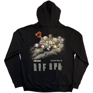 Lewis Capaldi Pullover Hoodie: Flowers UK Tour '25 (Black) (Back Print) (Ex-Tour)