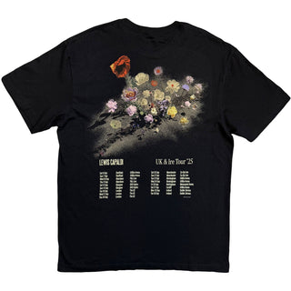 Lewis Capaldi T-Shirt: Flowers UK Tour '25 (Black) (Back Print) (Ex-Tour)