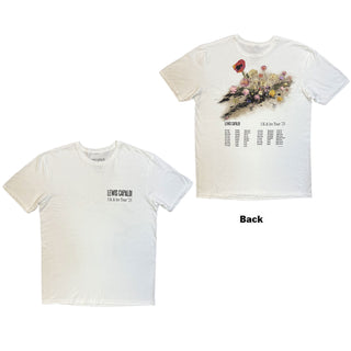 Lewis Capaldi T-Shirt: Flowers UK Tour '25 (White) (Back Print) (Ex-Tour)