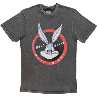 Looney Tunes Stone Wash T-Shirt: Bugs Bunny Made In NYC (Charcoal Grey)