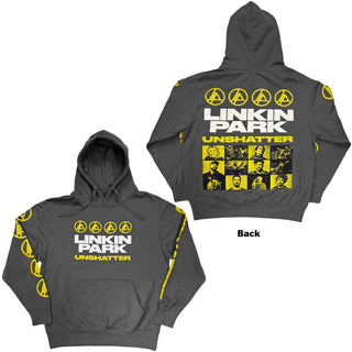 Linkin Park Pullover Hoodie: Unshatter (Charcoal Grey) (Back Print & Sleeve Print)