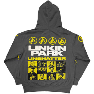 Linkin Park Pullover Hoodie: Unshatter (Charcoal Grey) (Back Print & Sleeve Print)
