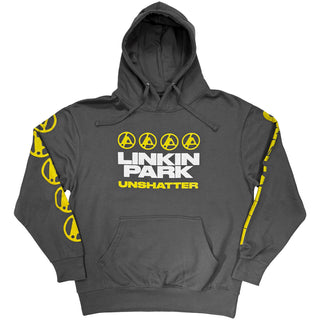 Linkin Park Pullover Hoodie: Unshatter (Charcoal Grey) (Back Print & Sleeve Print)