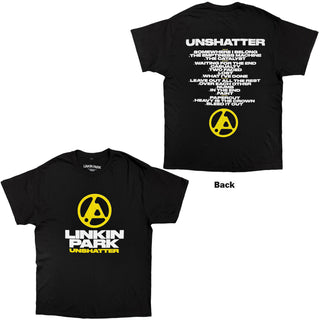 Linkin Park T-Shirt: Unshatter Tracklist (Black) (Back Print)