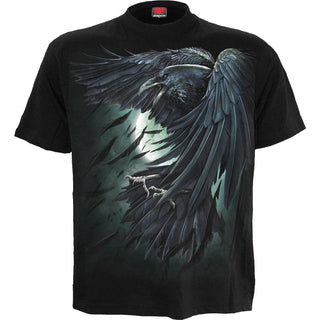 Spiral T-Shirt: Shadow Raven (Black) (Back Print)