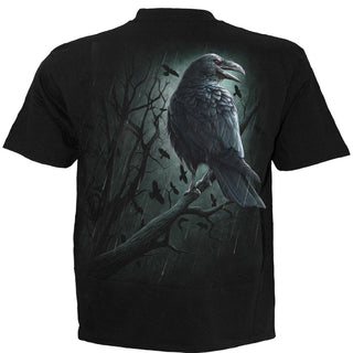 Spiral T-Shirt: Shadow Raven (Black) (Back Print)