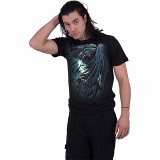Spiral T-Shirt: Shadow Raven (Black) (Back Print)