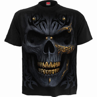 Spiral T-Shirt: Black Gold (Black) (Back Print)