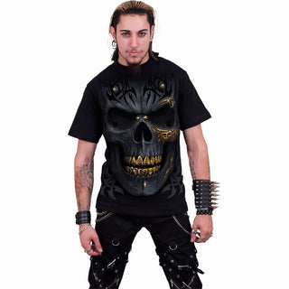 Spiral T-Shirt: Black Gold (Black) (Back Print)