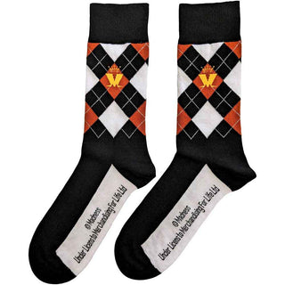 Madness Ankle Socks: Crown & M Brown Diamond