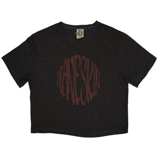 Maneskin Ladies Crop Top: Warped Logo (Ex-Tour)