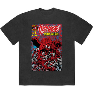 Marvel Comics Stone Wash T-Shirt: Carnage Mind Bomb (Black)