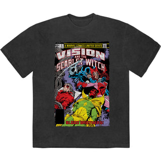 Marvel Comics Stone Wash T-Shirt: Vision/Scar Witch Blood Bros (Black)