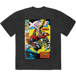 Marvel Comics Stone Wash T-Shirt: X-Force Cable & Deadpool (Black)