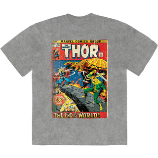 Marvel Comics Stone Wash T-Shirt: Thor End Of The World (Grey)