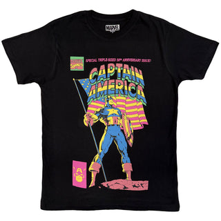 Marvel Comics T-Shirt: Captain America 50Th Anniversary (Black)