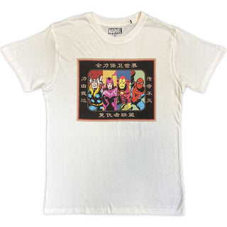 Marvel Comics T-Shirt: Avengers Framed Japanese (White)