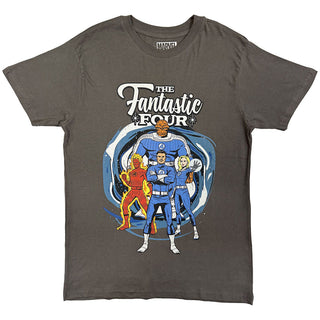 Marvel Comics T-Shirt: Fantastic Four Portrait (Charcoal Grey)
