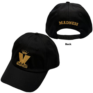 Madness Baseball Cap: Crown & M (Black) (Back Print)