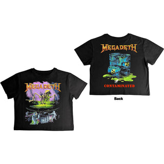 Megadeth Ladies Crop Top: Contaminated (Back Print)