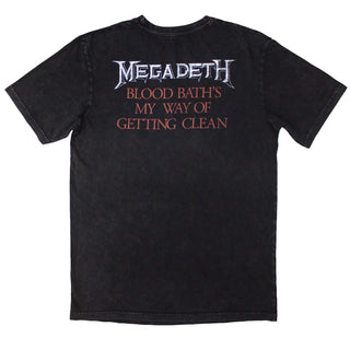Megadeth Unisex Stone Wash T-Shirt: Black Friday (Charcoal Grey) (Back Print)