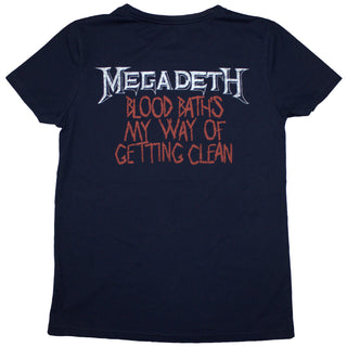 Megadeth Ladies T-Shirt: Black Friday (Navy Blue) (Back Print)