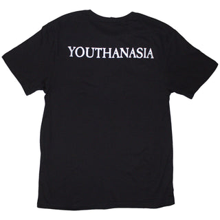 Megadeth Unisex T-Shirt: Youthanasia Ripped Thru (Black) (Back Print)