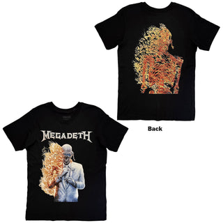 Megadeth T-Shirt: White Album Vic Flame (Black) (Back Print)