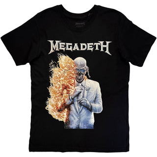 Megadeth T-Shirt: White Album Vic Flame (Black) (Back Print)